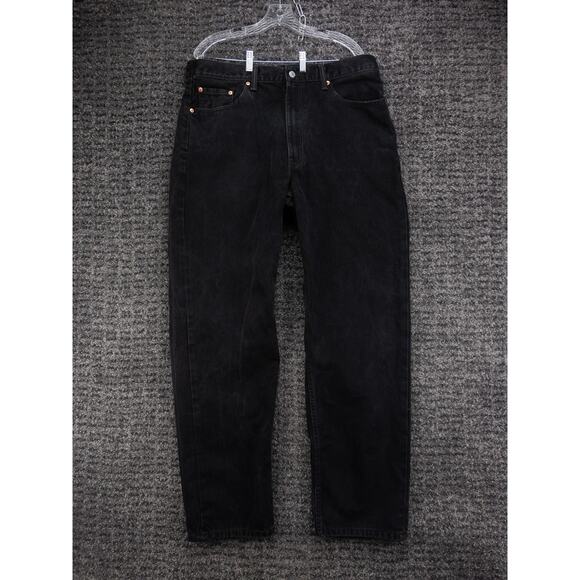 Levis 550 Jeans Mens 38x34 Black Relaxed Fit Tapered 100% Cotton Denim Comfort - Picture 1 of 15